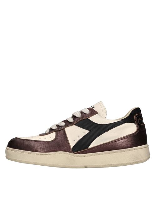 Sneakers in pelle DIADORA HERITAGE | MI BASKET LOW METALLIC DIRTYBEIGE-PRUGNA-NERO